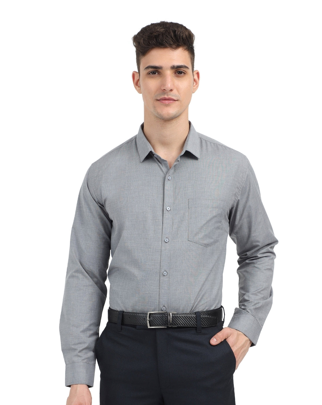 Solid Full Sleeves Wrinkle Free Mens Shirts