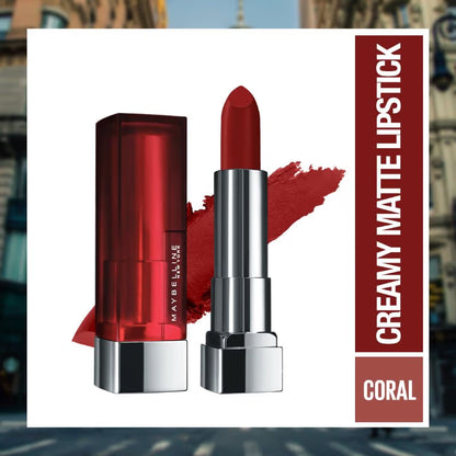 Maybelline New York Sensational Creamy Matte Lipstick Hydrating Formula - 604 MOODY CRIMSON