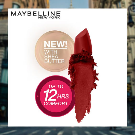 Maybelline New York Sensational Creamy Matte Lipstick Hydrating Formula - 604 MOODY CRIMSON