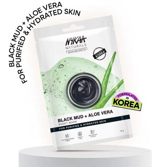 Nykaa Skin Secrets Black Mud & Aloe Vera Sheet Mask 20 MILLI_LITRE