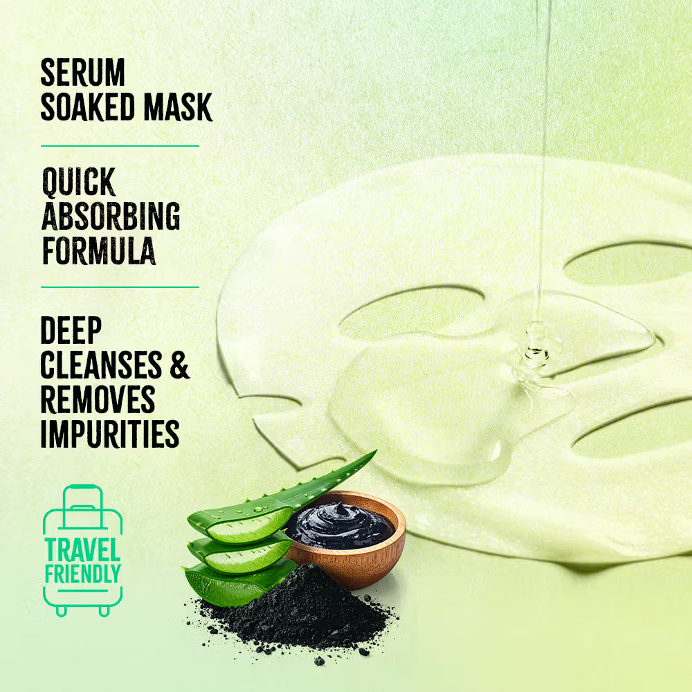 Nykaa Skin Secrets Black Mud & Aloe Vera Sheet Mask 20 MILLI_LITRE