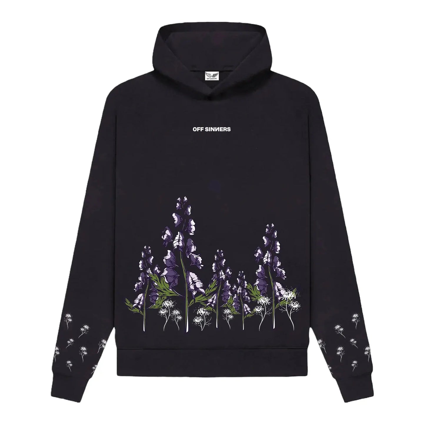 Last Bloom Regular Fit Printed Black Hoodie Off Sinners