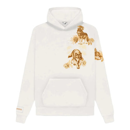 Lone Howl Printed White Hoodie Off Sinners