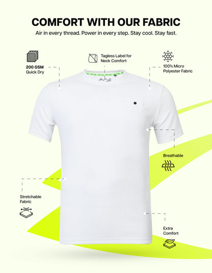 Men Solid Waffle Crew Neck Tshirt