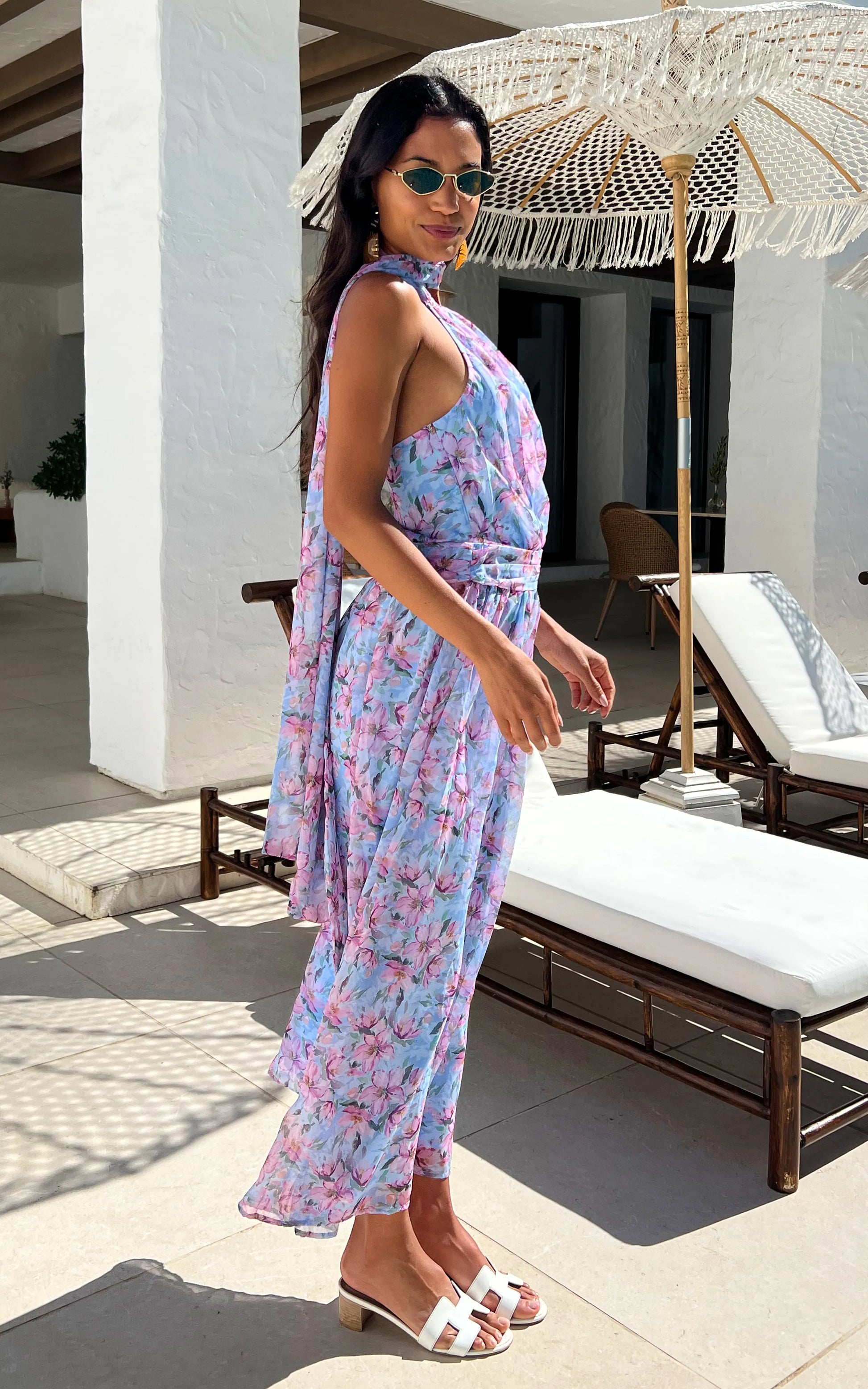  One Shoulder Sleeveless Maxi Dress
