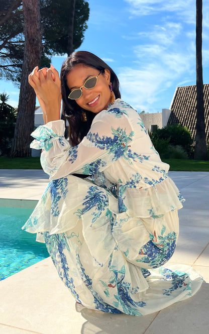 IS.U Floral White Skirt and Top Co-ord set