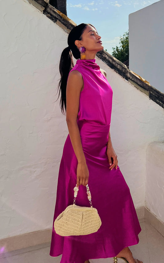 Pink tie knot co-ord for women