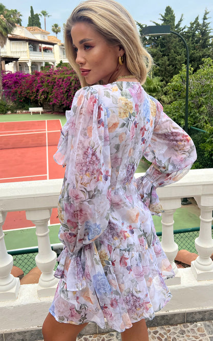 IS.U White Ruffled Swing Dress