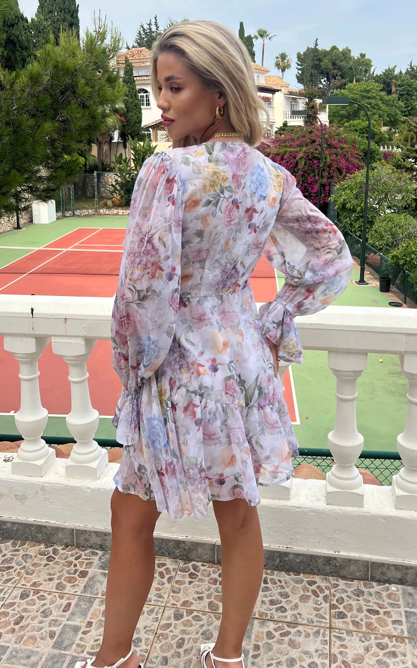 IS.U White Ruffled Swing Dress