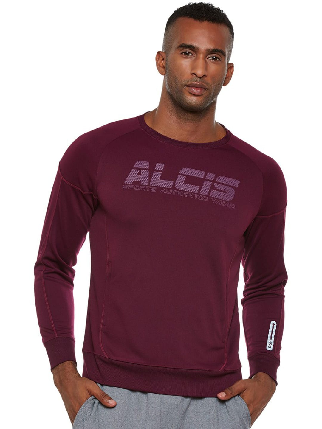Alcis Mens Purple Sweat Shirt 204MSS009 204MSS009-S