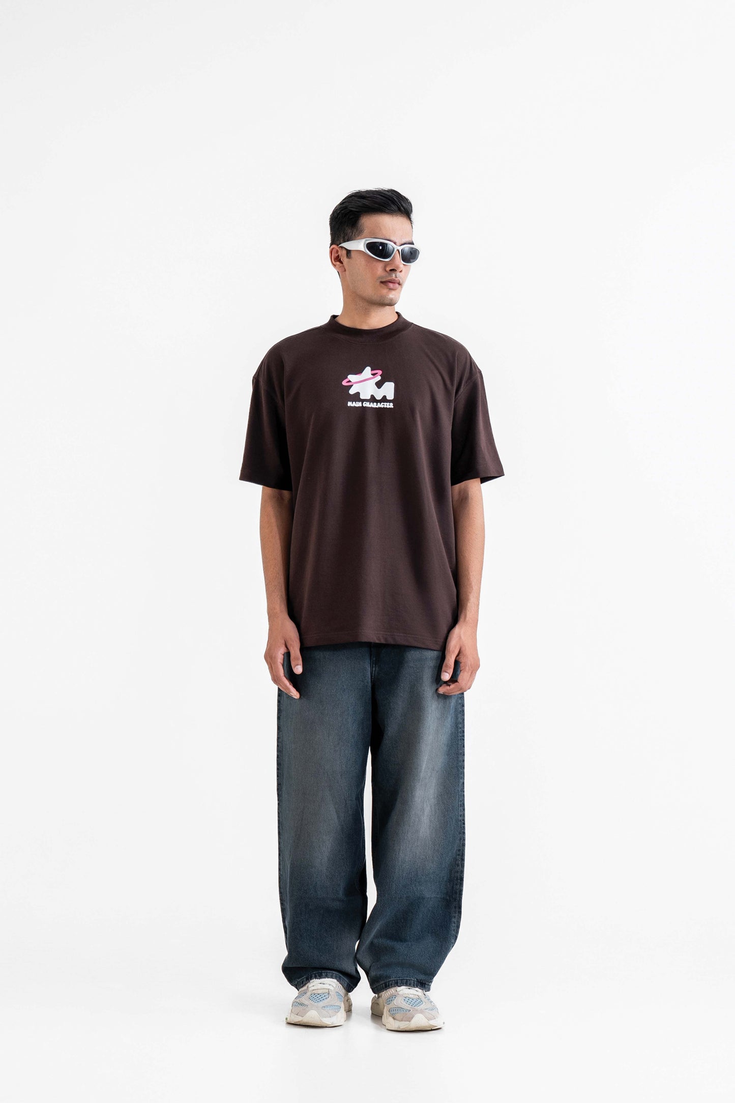 God's Plan Printed Oversized Brown T-Shirt Main Character