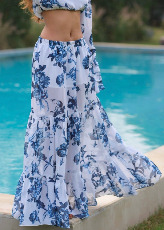 Sapphire Floral Skirt