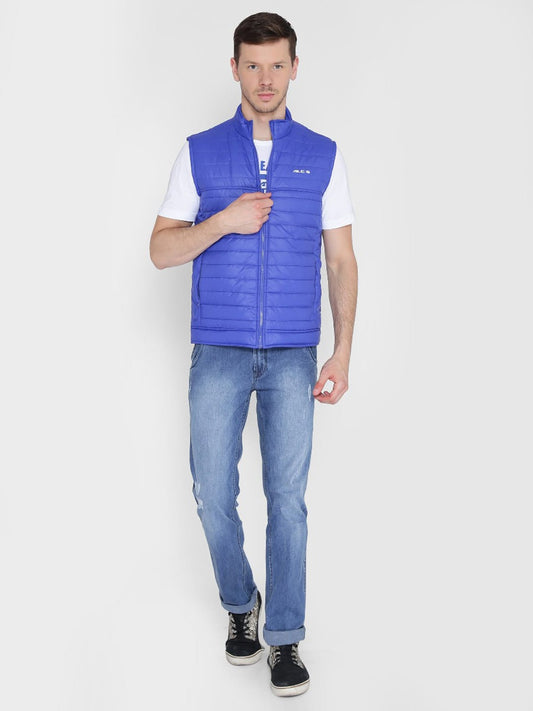 Alcis Mens Solid Royal Blue Quilted Jacket 219MJK040 219MJK040-S