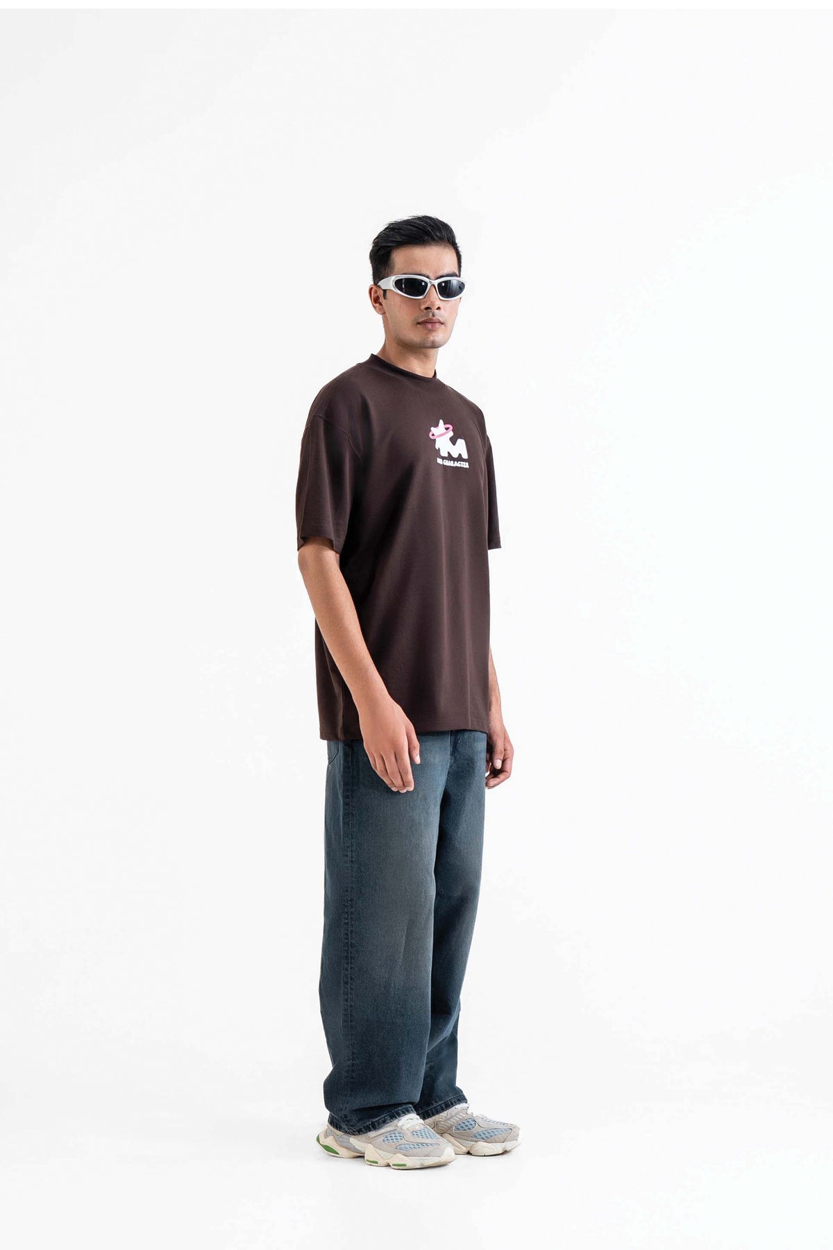 God's Plan Printed Oversized Brown T-Shirt Main Character