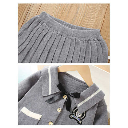Grey Crest 2 pcs, Skirt and Top Winterwear for Girls