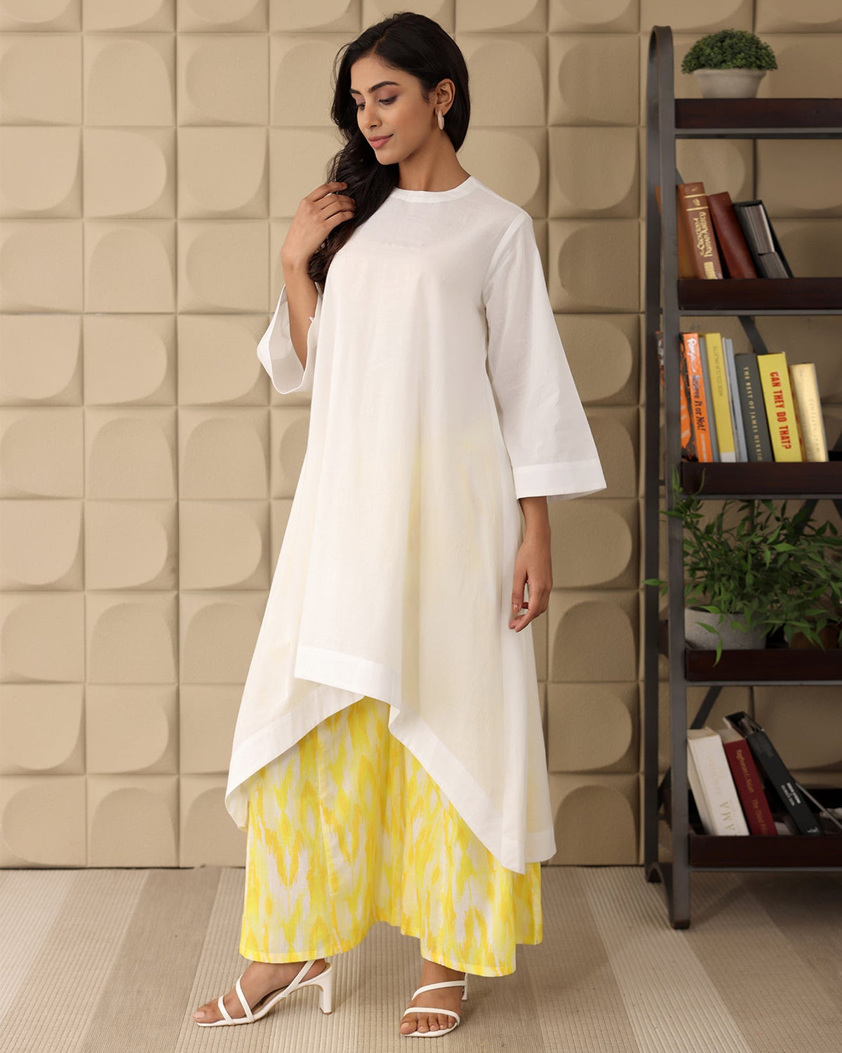 Basic White High-low Kurta Set