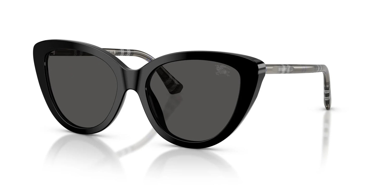Burberry Female Sunglasses Protective Plastic Cat eye Black With Dark Grey Standard Lenses