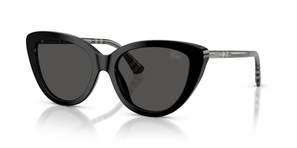 Burberry Female Sunglasses Protective Plastic Cat eye Black With Dark Grey Standard Lenses