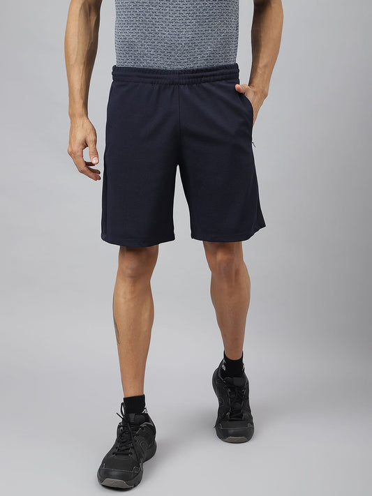 Alcis Men Navy Anti-Static Slim-Fit Training Shorts