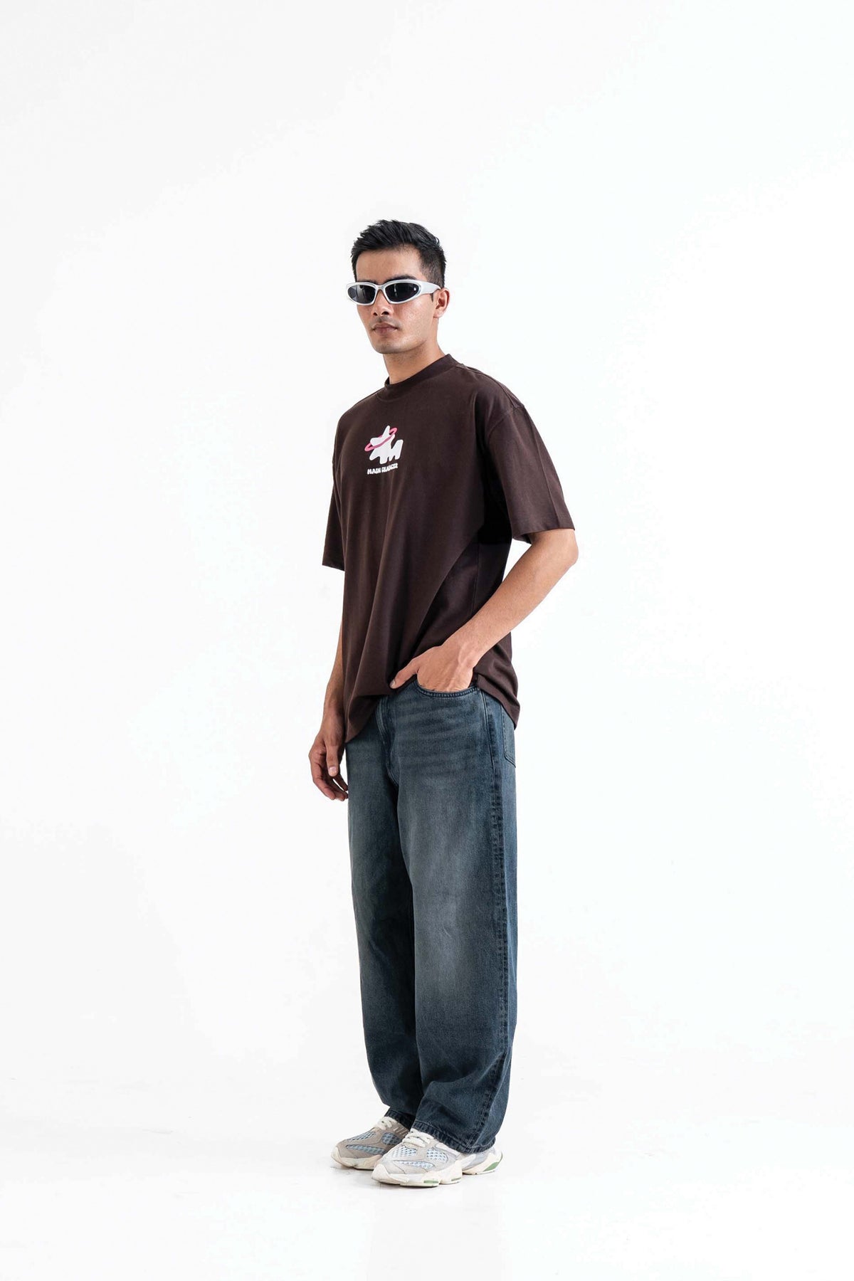 God's Plan Printed Oversized Brown T-Shirt Main Character