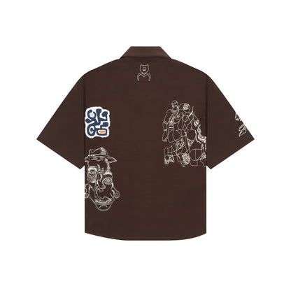Men's Ancient Dominion Printed Brown Shirt