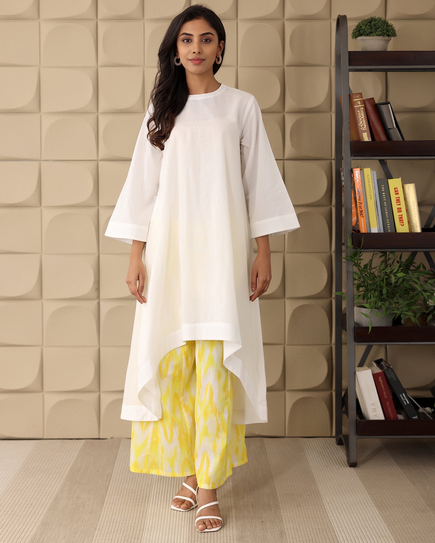 Basic White High-low Kurta Set