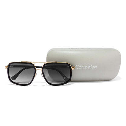 Calvin Klein Gold Full Rim Square Sunglasses