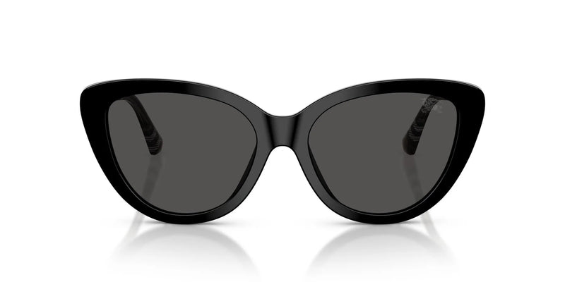 Burberry Female Sunglasses Protective Plastic Cat eye Black With Dark Grey Standard Lenses