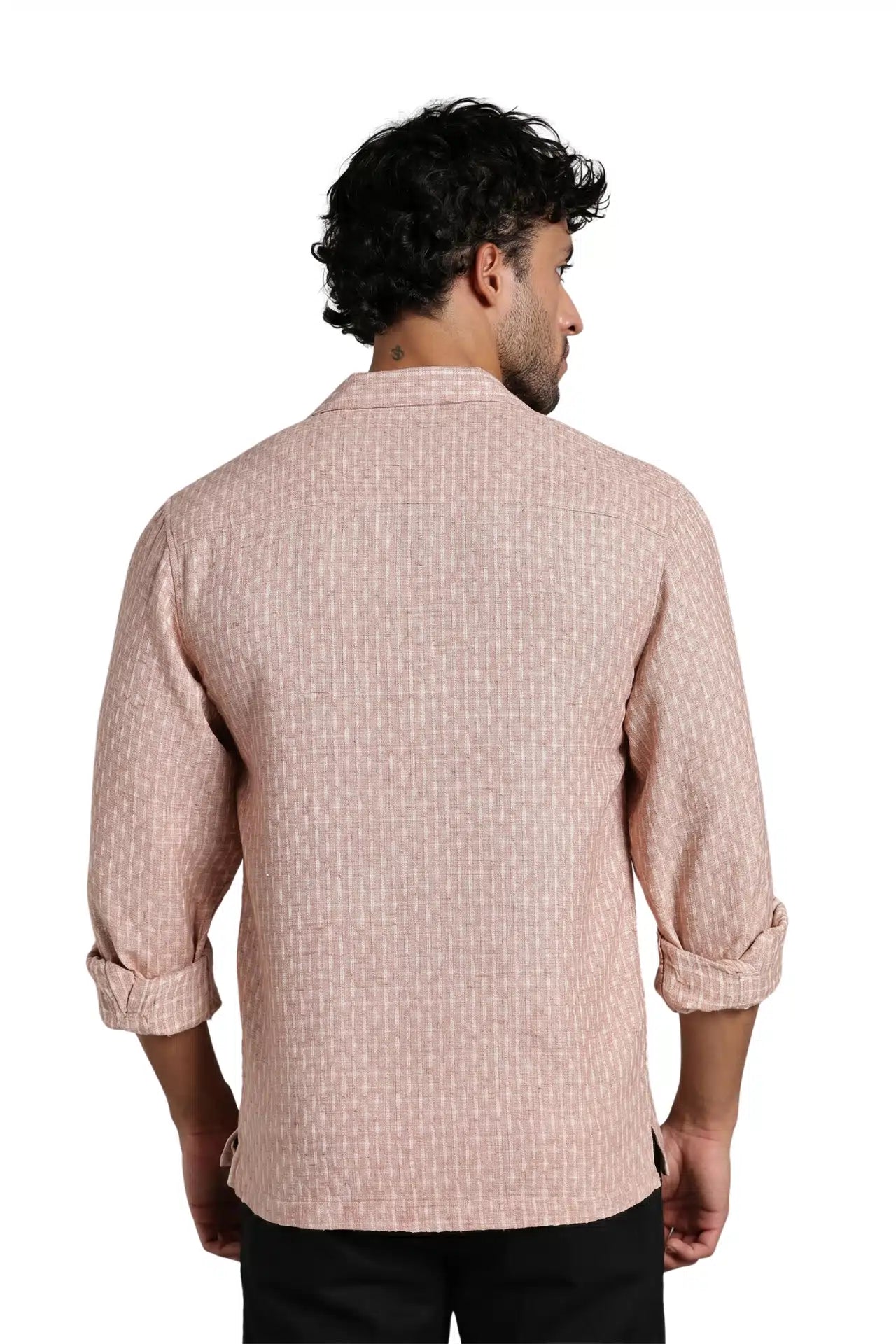 Dusty Rose Jacquard Slim Fit Shirt