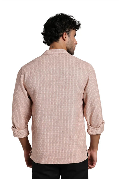 Dusty Rose Jacquard Slim Fit Shirt