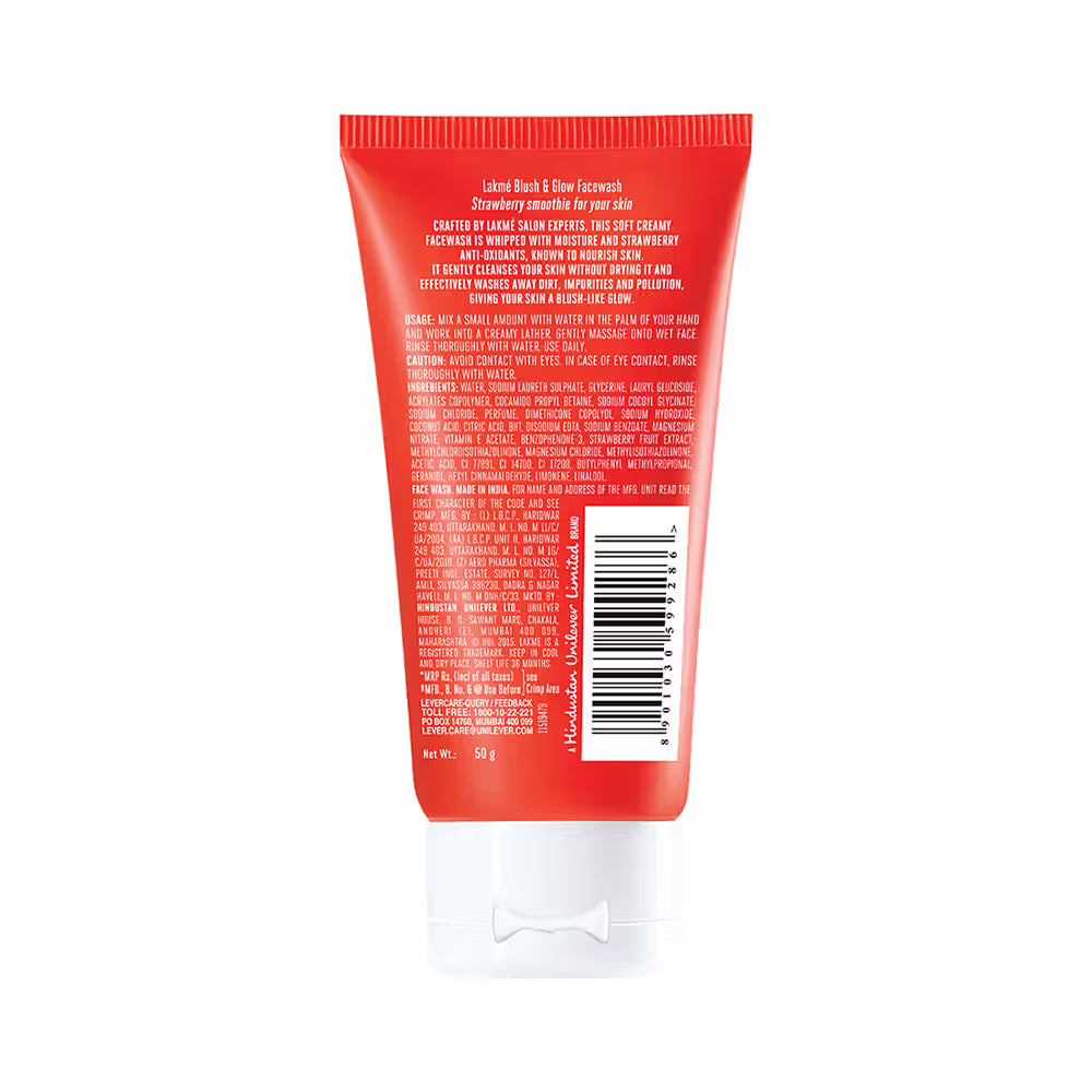 Lakme Blush & Glow Strawberry Creme Face Wash