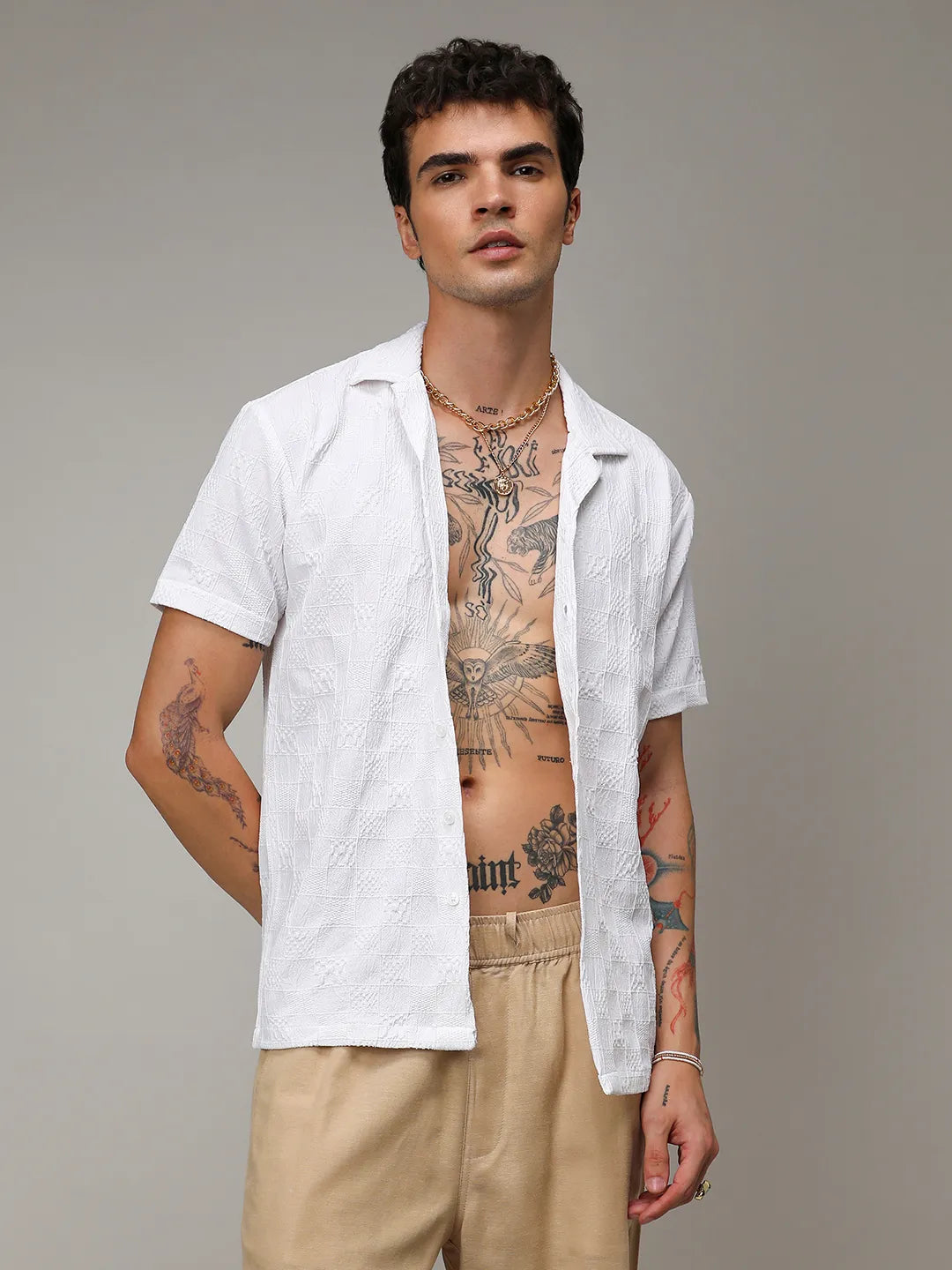 Creased-Check Shirt