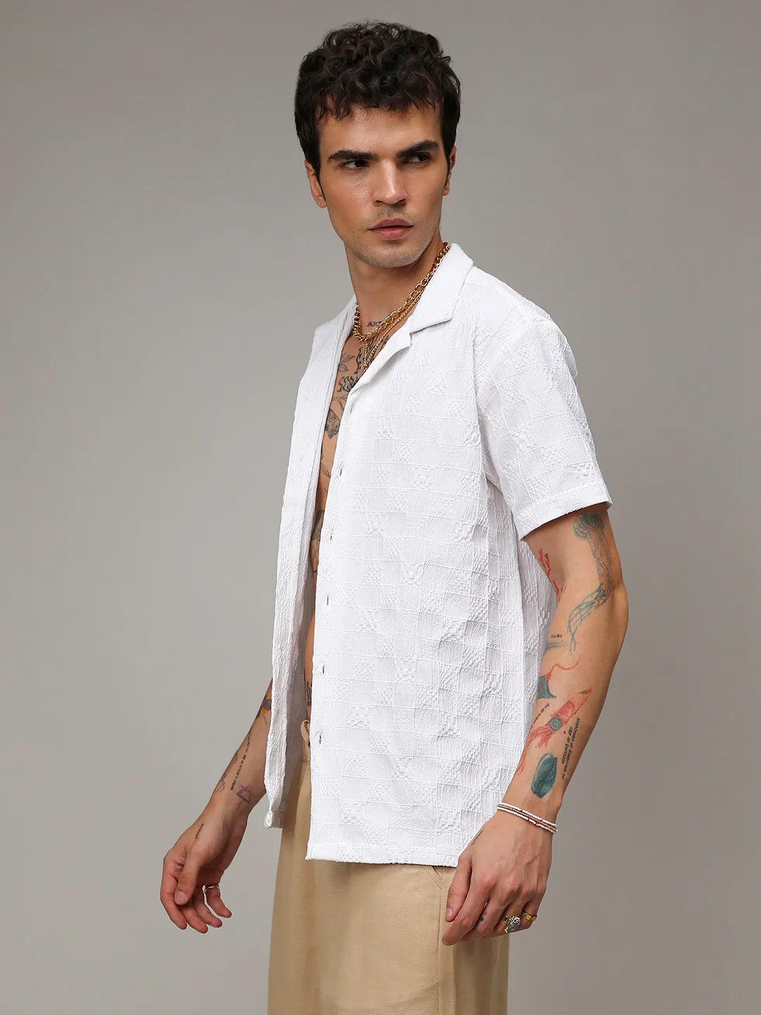 Creased-Check Shirt