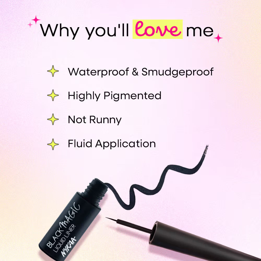 Nykaa Magic Liquid Eyeliner - Super Black 01 5 MILLI_LITRE