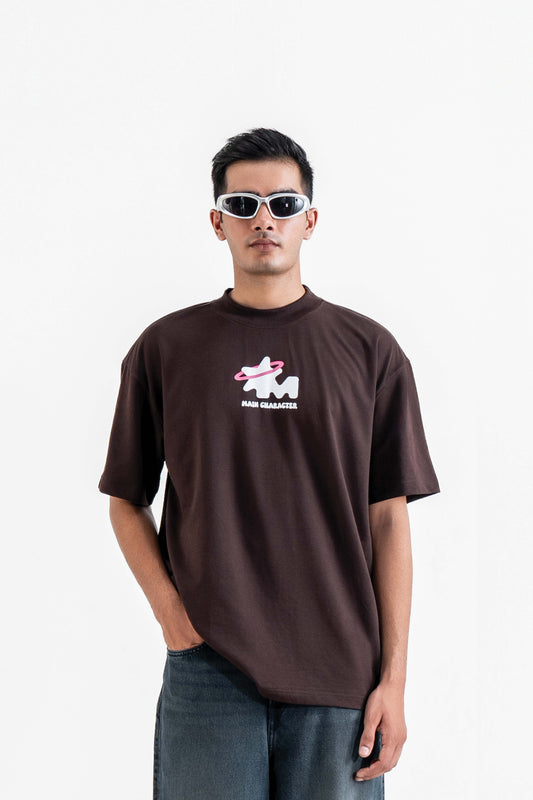God's Plan Printed Oversized Brown T-Shirt Main Character