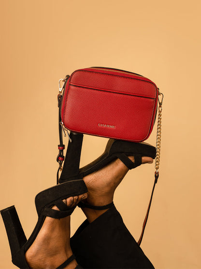 Boxed & Bold Wine Sling Bag Charme