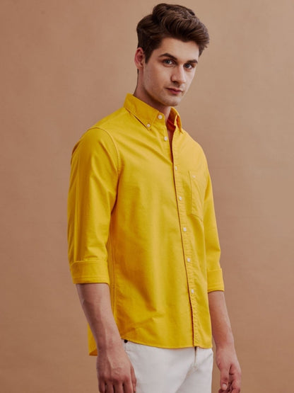 Aldeno Men Oxford Yellow Casual Shirt (GOLDY)