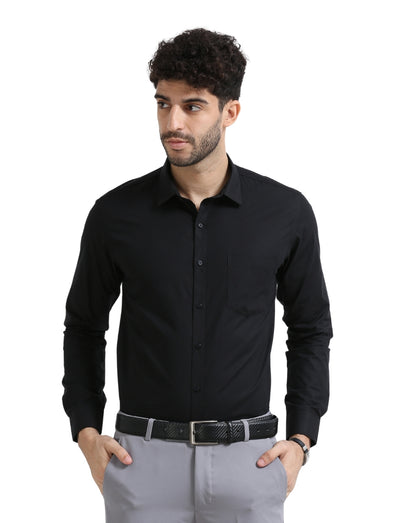 Solid Full Sleeves Wrinkle Free Mens Shirts