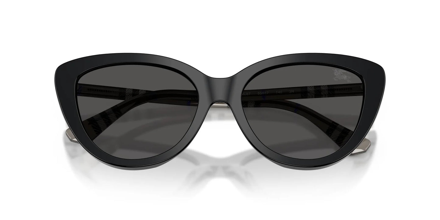 Burberry Female Sunglasses Protective Plastic Cat eye Black With Dark Grey Standard Lenses
