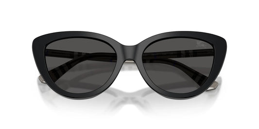 Burberry Female Sunglasses Protective Plastic Cat eye Black With Dark Grey Standard Lenses