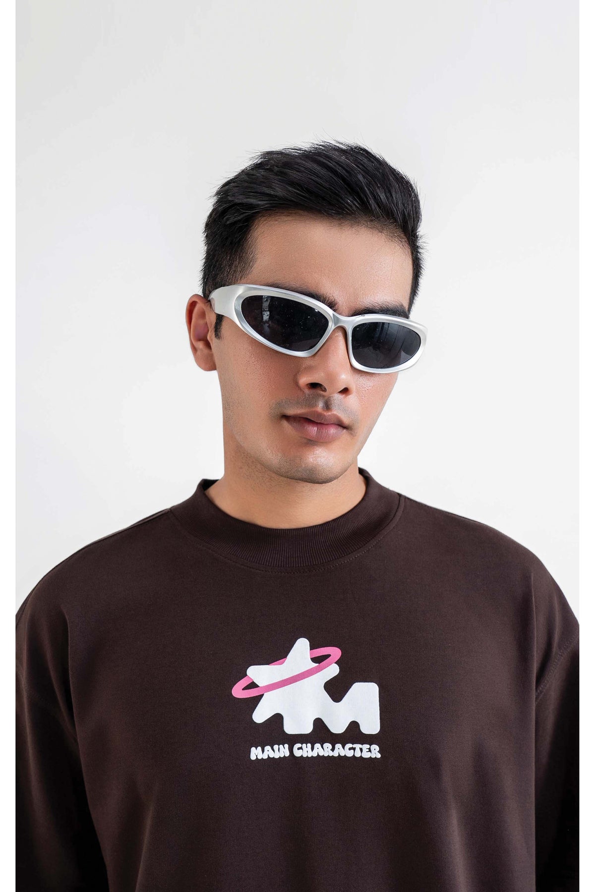 God's Plan Printed Oversized Brown T-Shirt Main Character