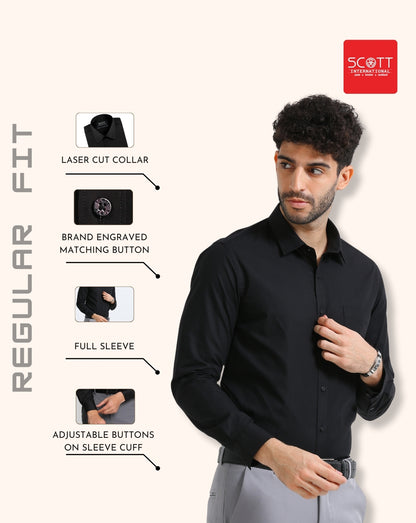 Solid Full Sleeves Wrinkle Free Mens Shirts