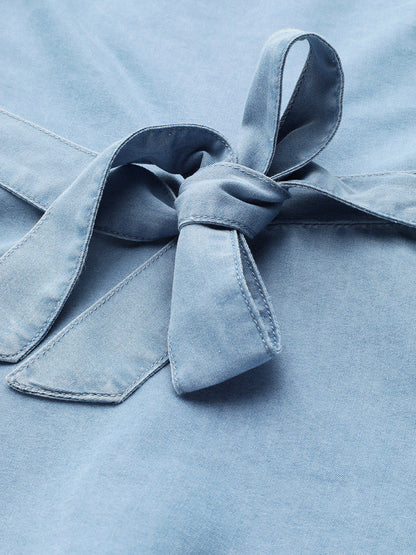 Denim One Shoulder Top