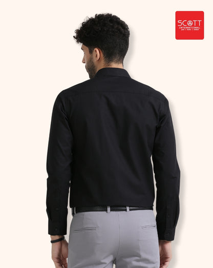 Solid Full Sleeves Wrinkle Free Mens Shirts