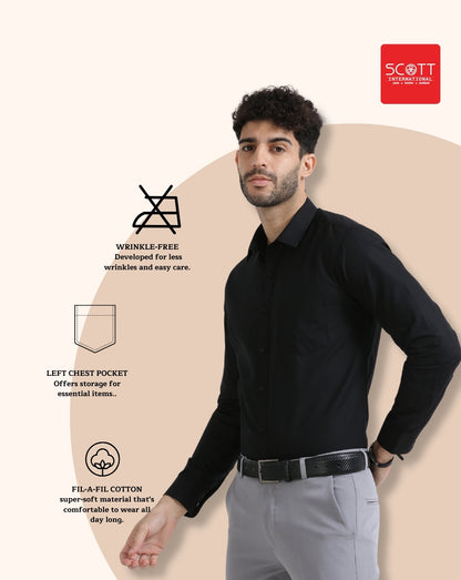 Solid Full Sleeves Wrinkle Free Mens Shirts