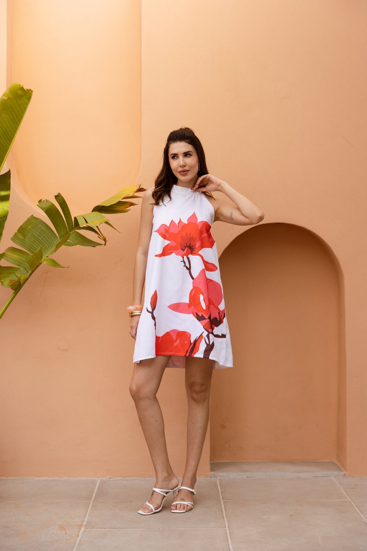 Farfalle Halter Neck Dress