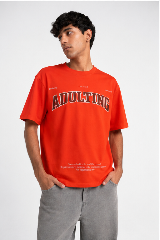 Orange Adulting Reality Oversized Tee