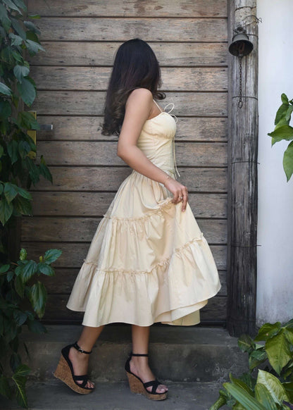 Cream Ruffle Sundress