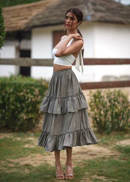 Graphite Frill Skirt