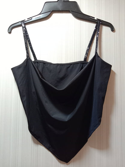 Black bling strapped scarf top.